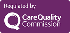 Regulated by Care Quality Commission logo representing healthcare compliance standards and quality assurance