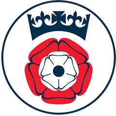 circular emblem featuring a red and white rose design with a crown above symbolizing heritage and identity related to 16 regions
